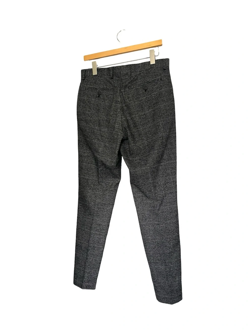 Banana Republic Factory Three Piece Suit Gray Plaid Neutral Academia Mens